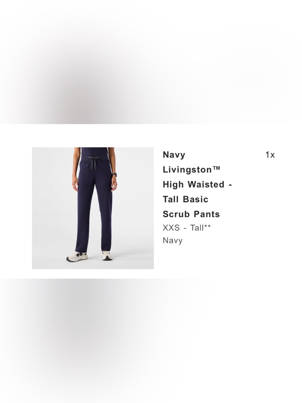 Figs Navy Livingston High-Waisted Tall Scrub Pants